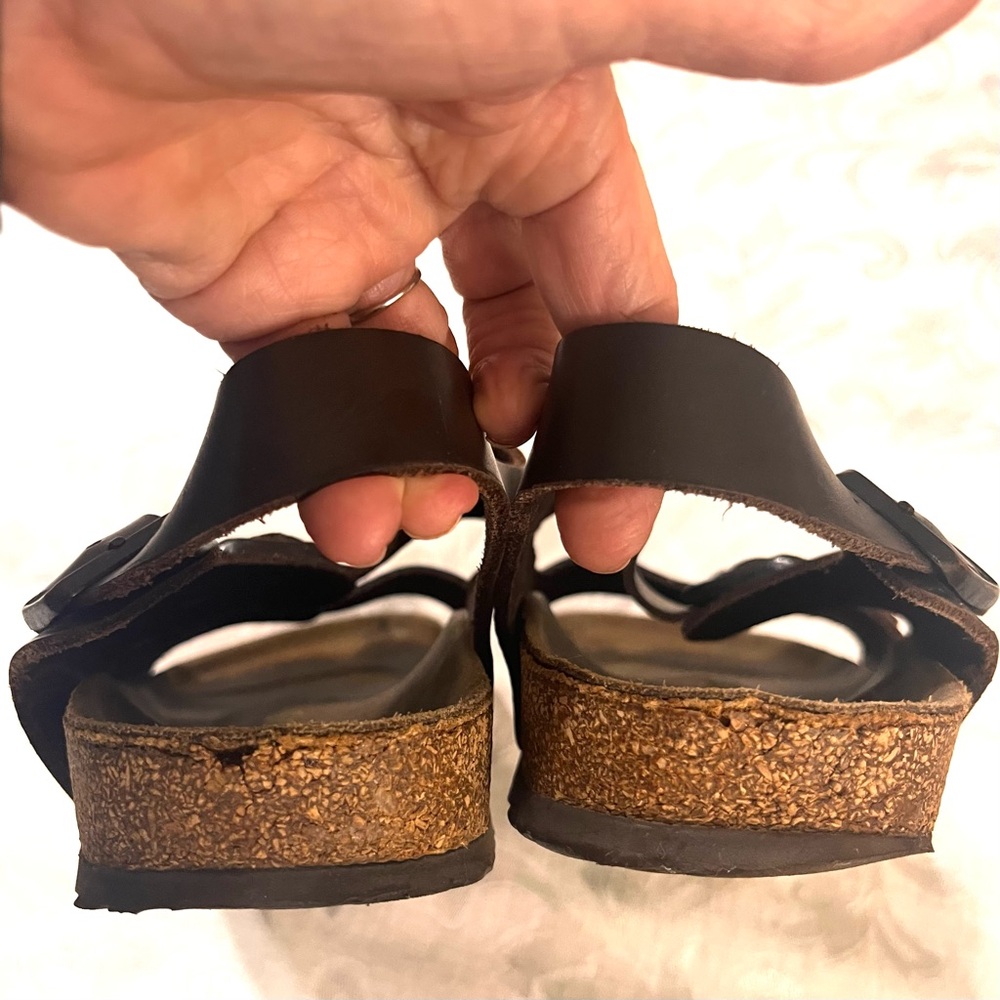 Birkenstock Milano Sandals Habana Brown Oiled Leather Adjustable Strap 44EU 12US - Picture 3 of 10